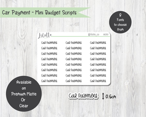 Car Payment - Budget Mini Scripts