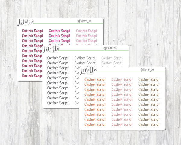 Coloured Custom Mini Scripts - Set 2