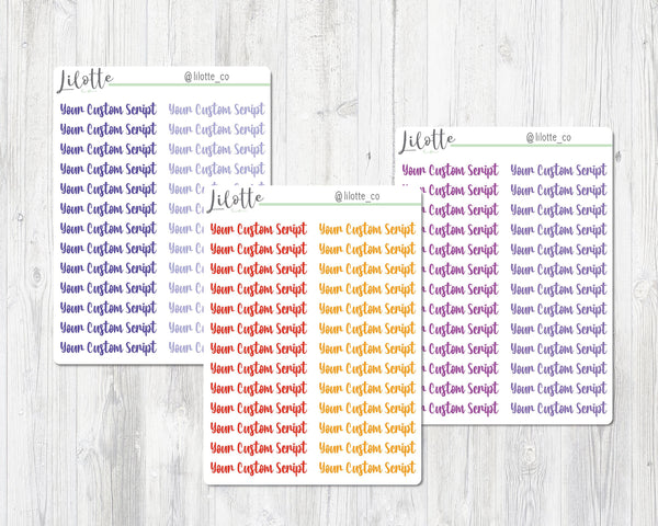 Coloured Custom Mini Scripts - Set 2