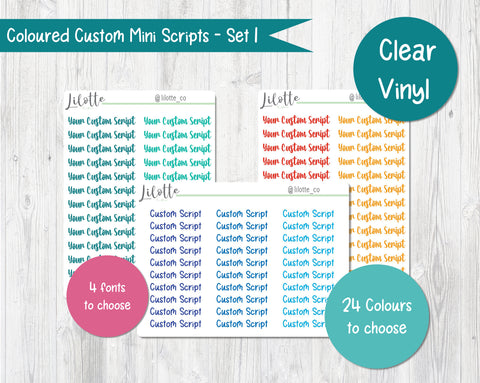 Clear Coloured Custom Mini Scripts - Set 1