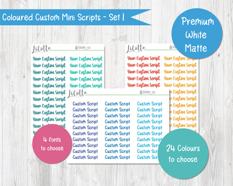 Coloured Custom Mini Scripts - Set 1