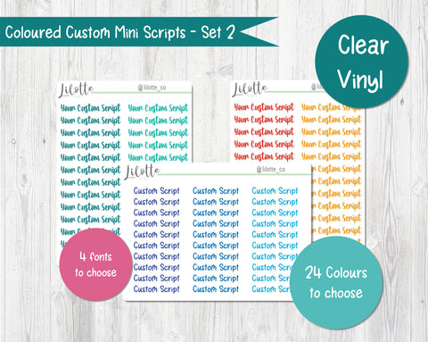 Clear Coloured Custom Mini Scripts - Set 2