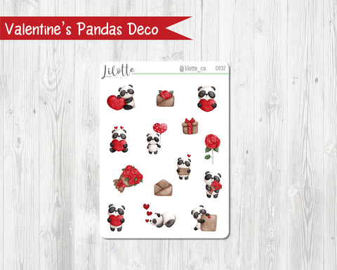 Valentine's Day Panda Deco