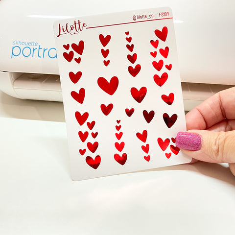 Foiled Hearts Deco