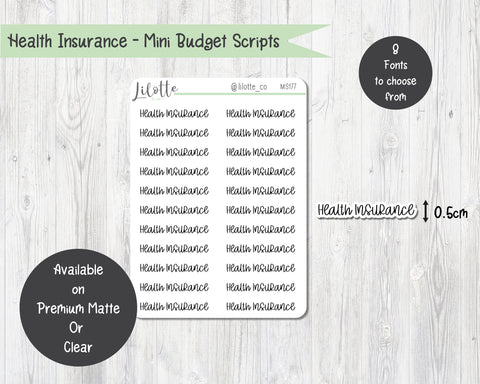 Health Insurance - Budget Mini Scripts