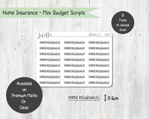 Home Insurance - Budget Mini Scripts