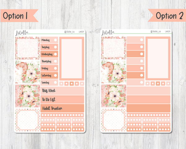 Peach Floral - Lime Weekly Kit