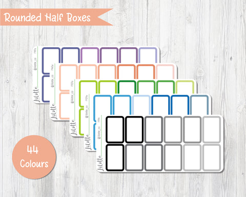 Rounded Half Boxes - Medium Sheet