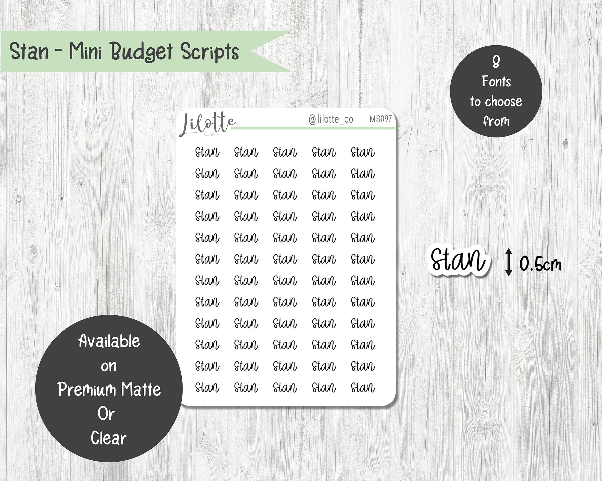 Stan - Budget Mini Scripts