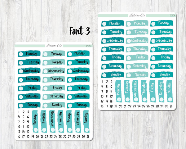 Teal - Monthly Date Covers