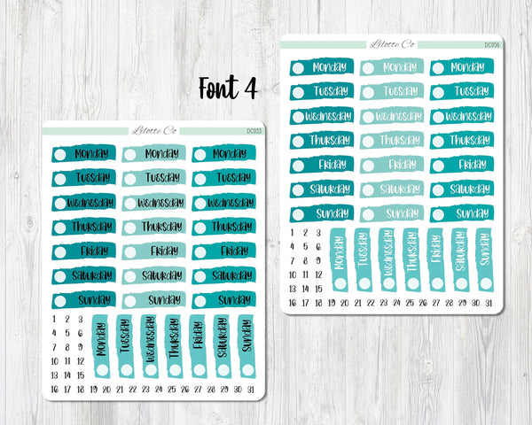 Teal - Monthly Date Covers