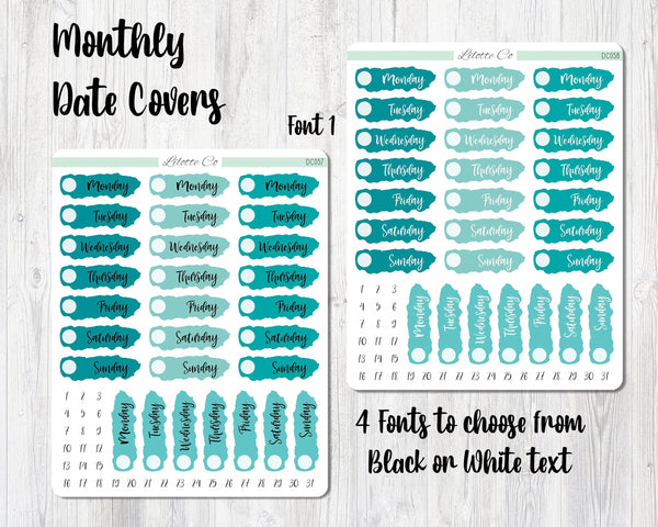 Teal - Monthly Date Covers