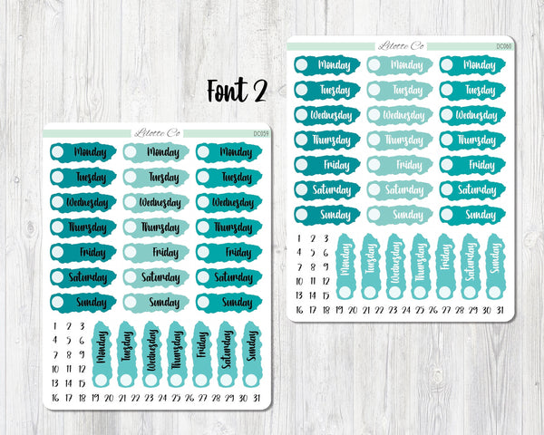 Teal - Monthly Date Covers