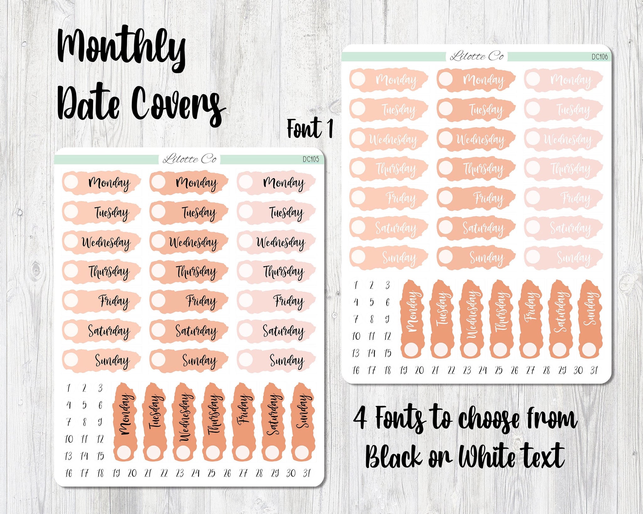 Apricot - Monthly Date Covers