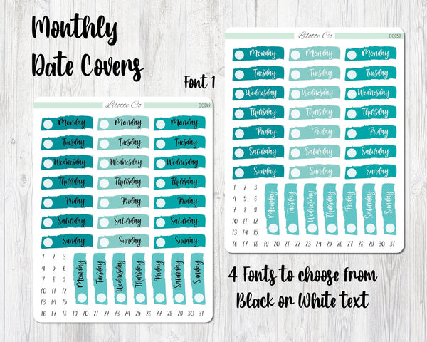 Teal - Monthly Date Covers