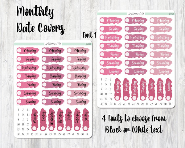 Pink - Monthly Date Covers