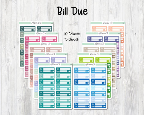 Bill Due Stickers