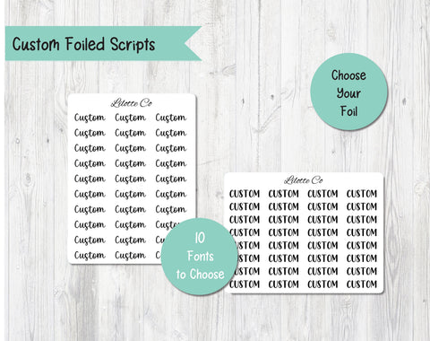 Foiled Custom Scripts - Set 2 - White Matte