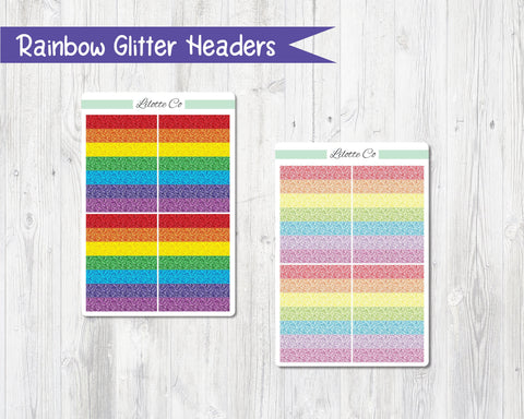 RAINBOW Glitter Headers