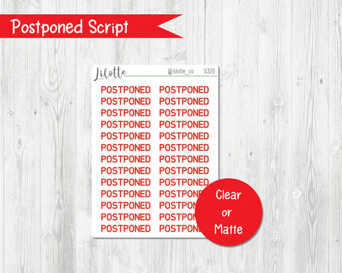 Postponed Script Stickers