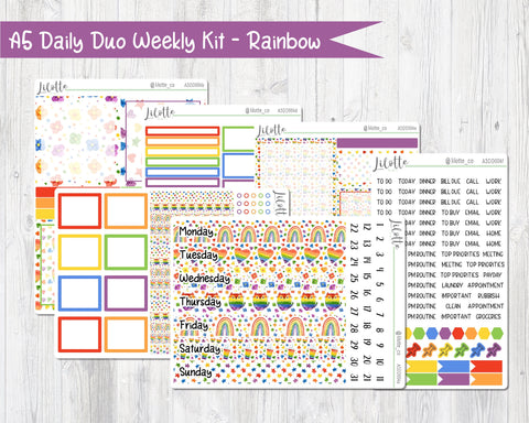 A5 Daily Duo Rainbow Weekly Kit