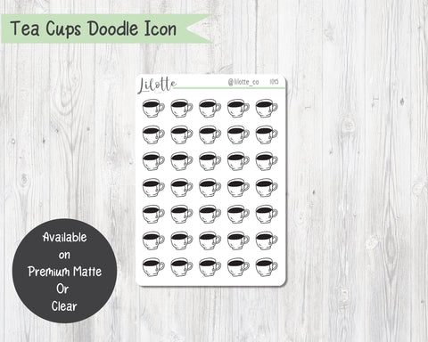 Tea Cup Doodle Icons