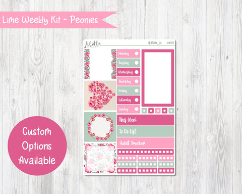 Peonies - Lime Weekly Kit